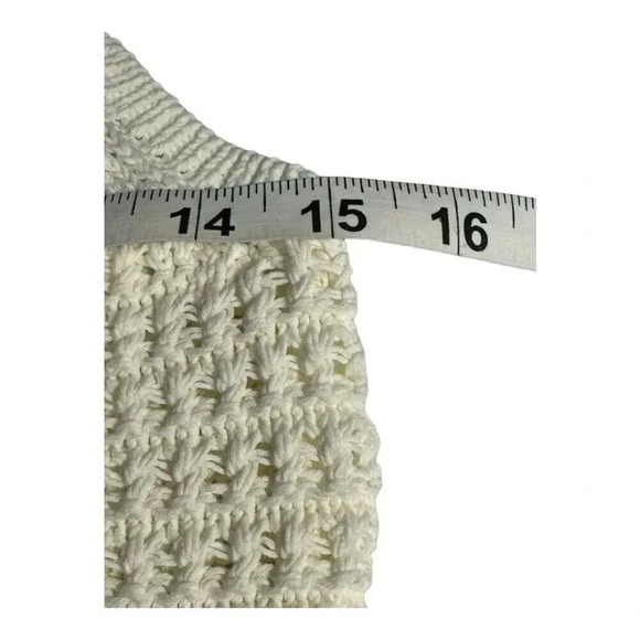NEW Madewell Women’s XS Crochet-Knit Crewneck Sweater Tank Bright Ivory NWT - Picture 6 of 8